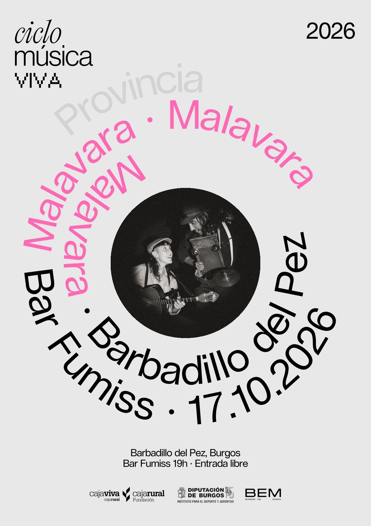 Malavara lleva su música a Barbadillo del Pez el 17/10/2026
